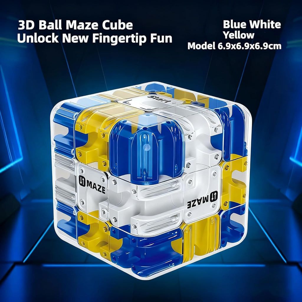 3D Ball Maze Cube Puzzle