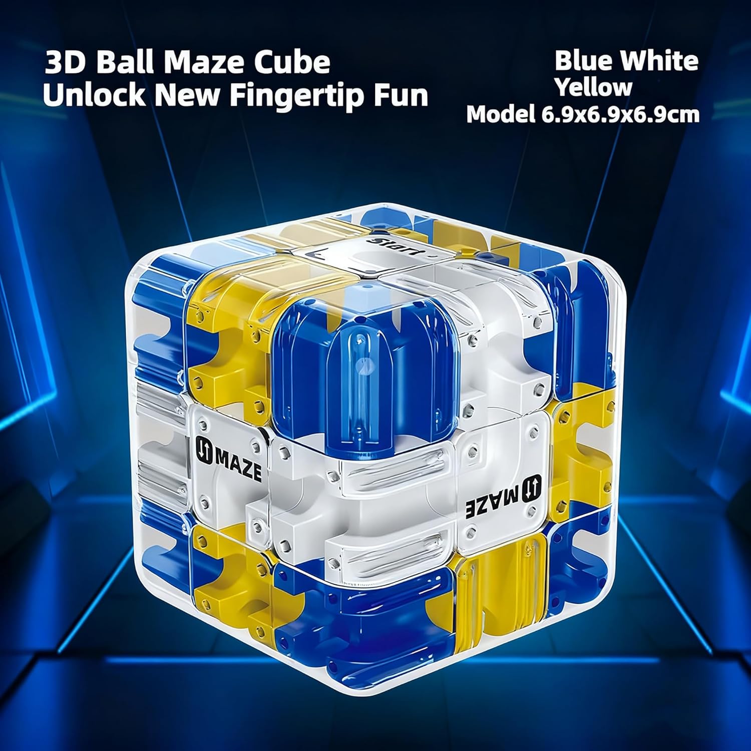 3D Ball Maze Cube Puzzle