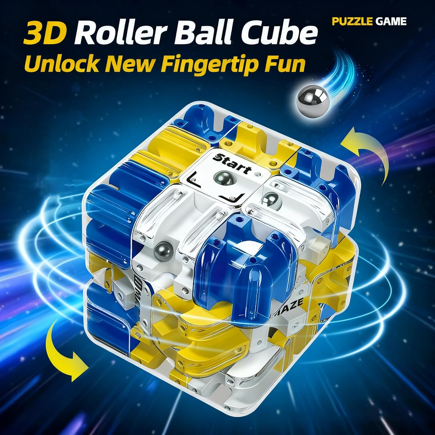 3D Ball Maze Cube Puzzle