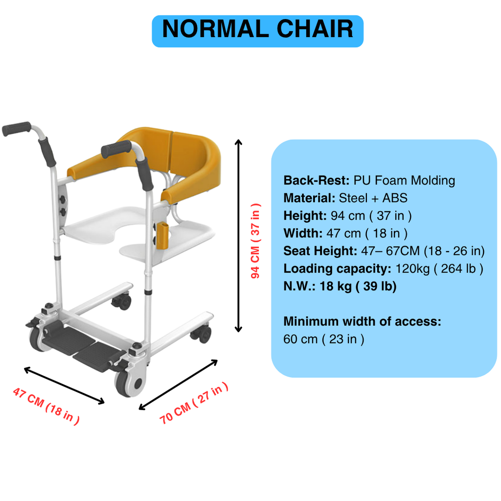 Elderly Patient Transfer Lift Handicapped Wheelchair