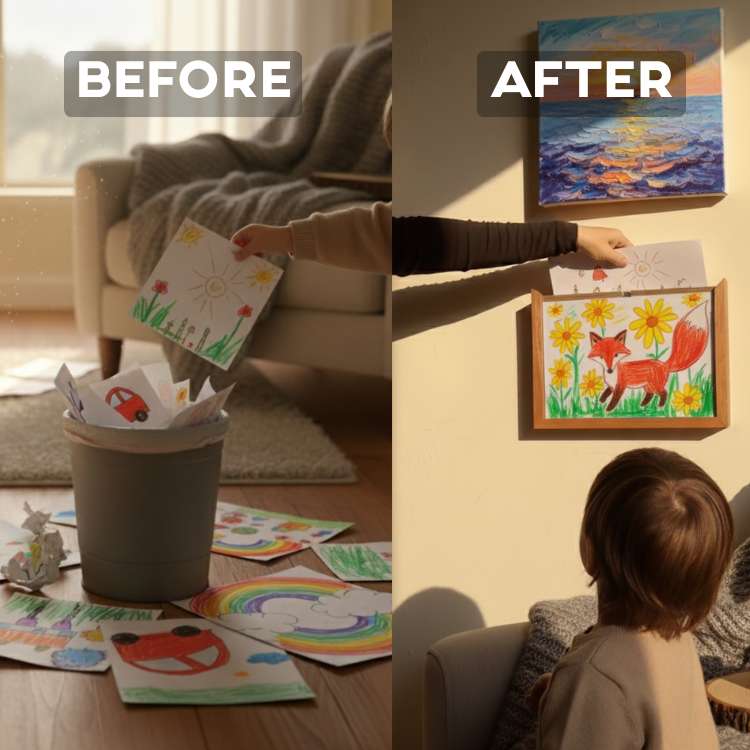 Story Maker Wooden Kids Drawing Display Frame